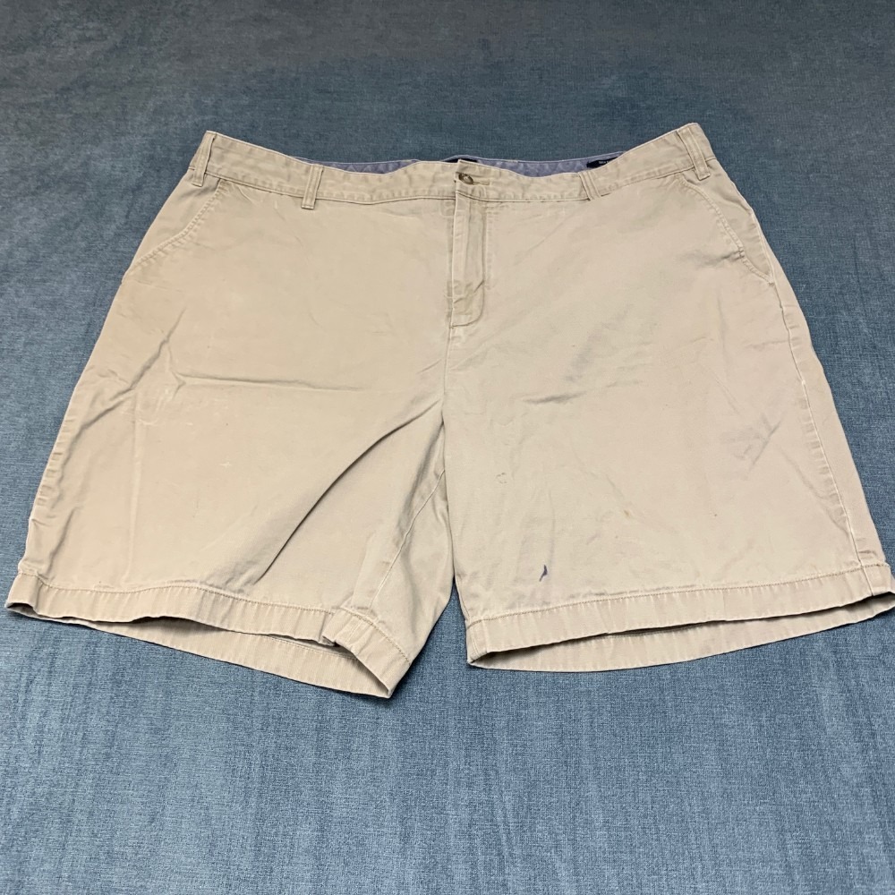Nautica Deck Shorts Men 46W Beige Cotton Non Stretch Chino Outdoor Everyday Wear